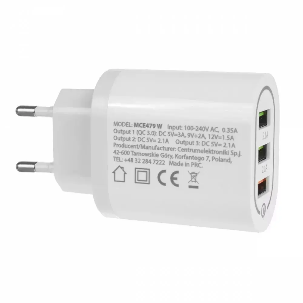 MACLEAN MCE479W 3‑port USB 18W charger Photo 3