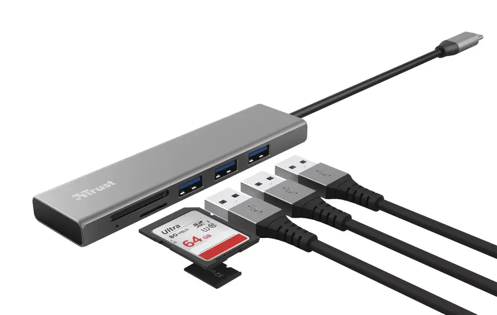 USB centrmezgls Trust Halyx USB 3.2 Gen 1 Type-C Photo 2