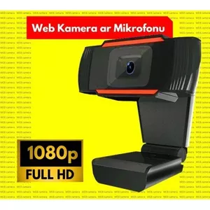 WEB Kamera ar mikrofonu, Full HD 1080p (1920x1080), 2.0 Megapixel, USB, Melna