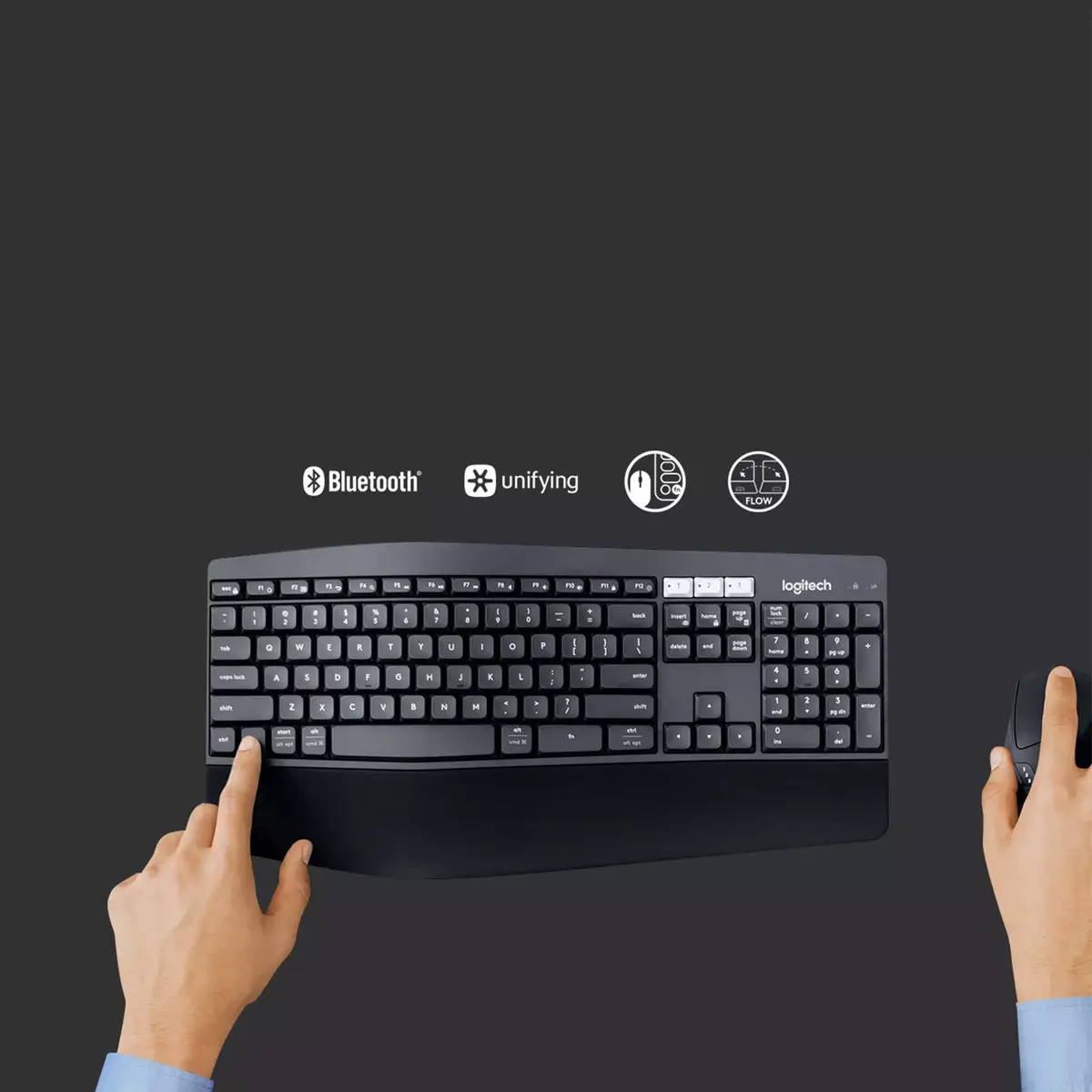 Bezvadu tastatūras un peles komplekts Logitech MK850 Performance Photo 6