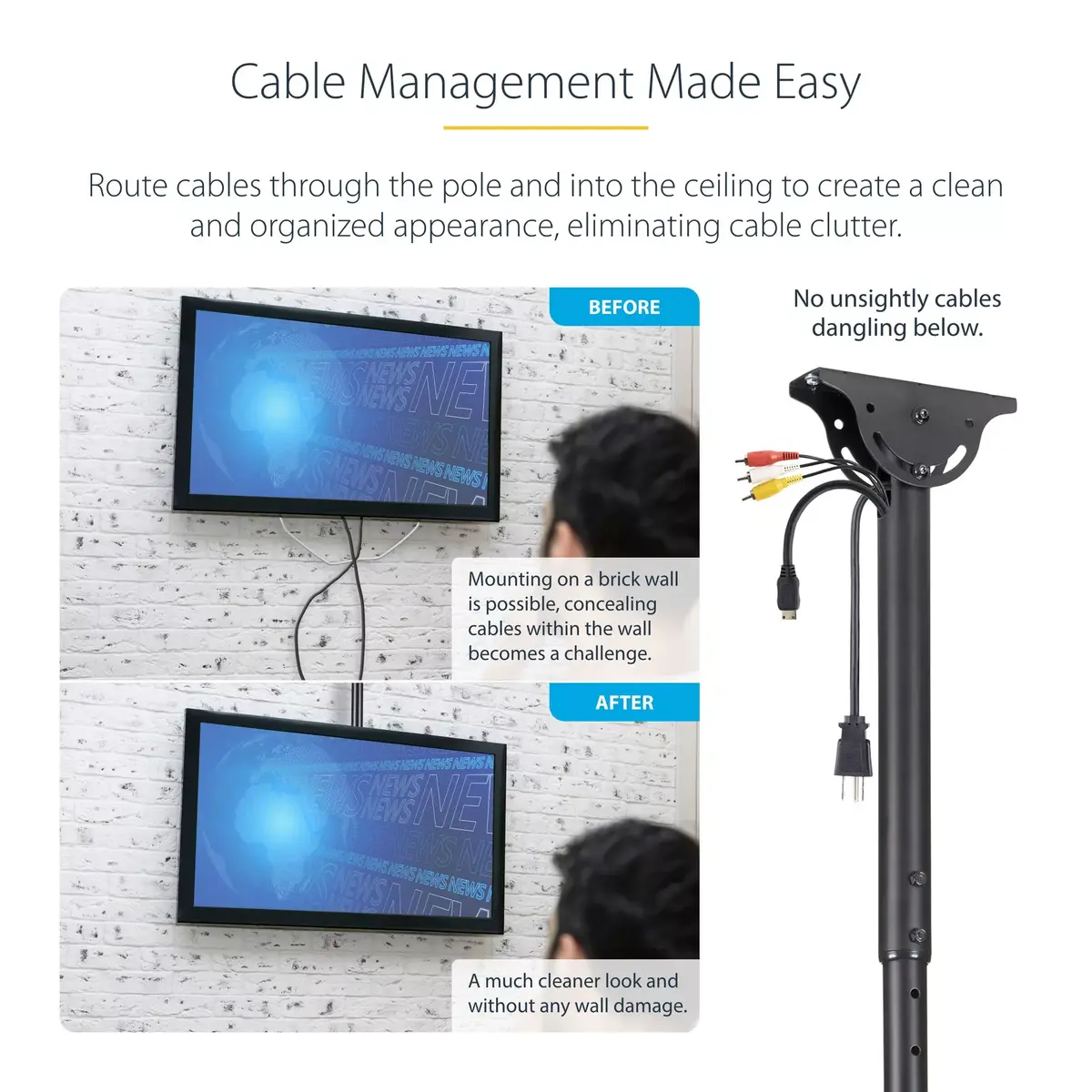 Ceiling TV Mount StarTech FLATPNLCEIL 32"–75" Photo 10