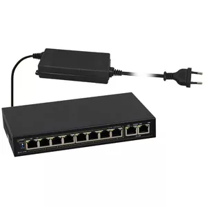 Managed Fast Ethernet PoE Switch PULSAR S108-90W – 8× 10/100 RJ-45, 1.6 Gbit/s, Black