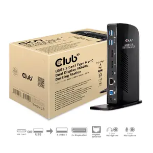 Док-станция CLUB3D USB3.2 Gen1 Type A или C Dual Display 4K60Hz