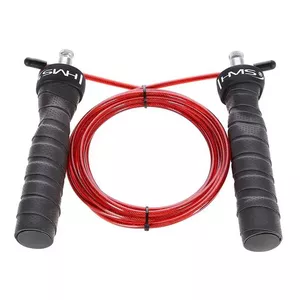 Jump rope HMS SK48 Black/Red – 160 g, 311 cm length, 13.5 cm handles