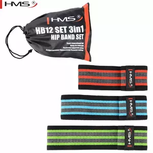 HMS HB12 3in1 set of Hip Band Rubber for develop buttock & lower muscle groups (66, 78, 86 cm)