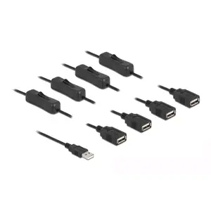 USB Type-A male to 4 x USB Type-A female with switch 1 m DeLOCK 86805