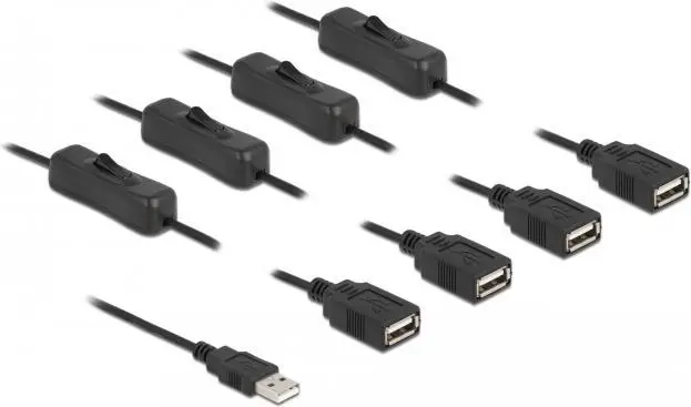 USB Type-A vīriešu uz 4 x