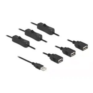 USB Type-A male to 3 x USB Type-A female with switch 1 m DeLOCK 86804