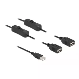USB Type-A male to 2 x USB Type-A female with switch DeLOCK 86803