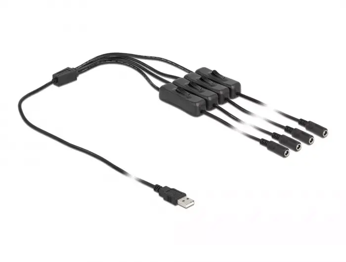 USB Type-A male to 4 x DC 5.5 x 2.1 mm female DeLOCK 86799 Photo 2