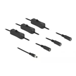 DC Cable DeLOCK 86795 5.5 x 2.1 mm male to 3 x female with switch 1 m