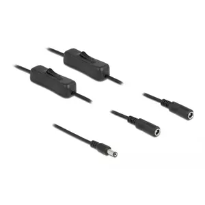 DC Cable DeLOCK 86794 5.5 x 2.1 mm male to 2 x female with switch 1 m