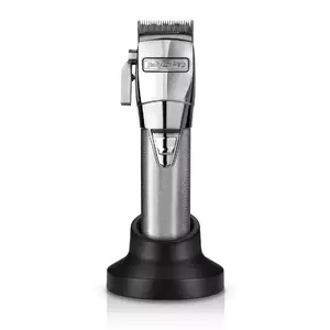 Bezvadu clipper BABYLISS CHROMFX FX8700E — akumulators, 120 min darbība, litija baterija, 6300 apgr./min, hroma krāsa