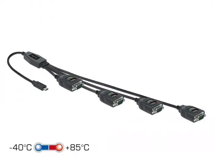 Adapteris USB Type-C uz 4 x Serial RS-232 DB9 DeLOCK Photo 2