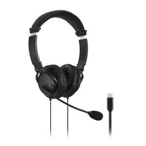 Kensington Classic USB-C Headset with Boom Microphone, Binaural Supraaural Wired Head-band for Calls and Music
