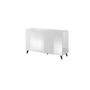 Комод Cama Meble REJA 2‑дверный белый глянец, 1380×450×800 мм, 4 полки