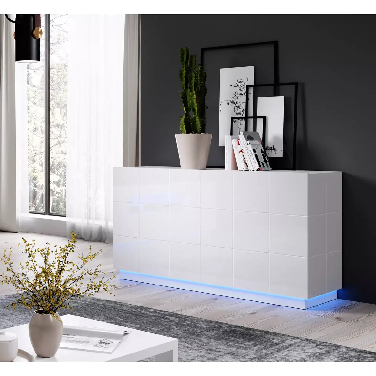 Sānu skapis Cama Meble REJA 2D balts spīdums Photo 6