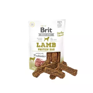 Лакомство для собак Brit Jerky Snack Ягнёнок 80 г — без сахара, для взрослых, саше