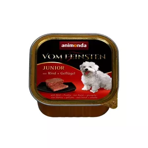 Влажный корм для щенков animonda Vom Feinsten Junior говядина с птицей, лоток 150 г — белок 11%, жир 7%