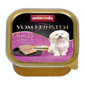 Влажный корм для собак animonda Vom Feinsten Gourmet Core — курица, яйцо и ветчина, 150 г лоток, без зерна, для взрослых мелких пород (5–10 кг)