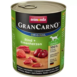 Konservēts suņu barības animonda GranCarno Original Liellops un Pīle 800 g, pieaugušiem, mitrā barība, bez lipekļa un sojas