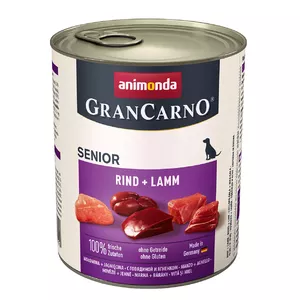 Влажный корм для собак animonda GranCarno Senior Говядина + Баранина, банка 800 г, белок 10.5%, жир 8.5%