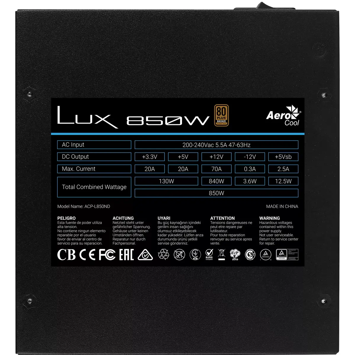 AEROCOOL LUX850 850W блок питания Photo 5