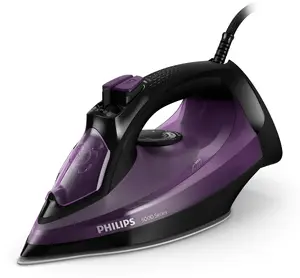 Паровой утюг Philips 5000 series DST5030/80 мощностью 2400 Вт, с подошвой SteamGlide Plus, постоянным паром 45 г/мин, паровым ударом 180 г/мин, противокапельной системой и резервуаром 0.32 л, фиолетовый