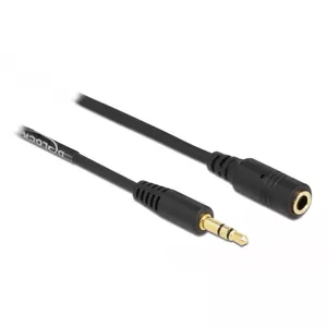 Coiled Cable Extension DeLOCK 86768 3.5mm Male to Female 1.5m Black