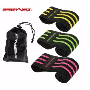 SportVida 3in1 set High Resistance Band Rubber for buttock & lower muscle 32/36/40cm*7.6cm