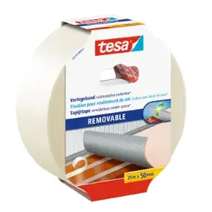 Лента Tesa 55735-00014-11, полипропилен (PP) белая, 25 м × 50 мм, для маркировки в помещениях