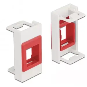 Держатель Keystone DeLOCK Easy 45 Module 22.5 x 45 мм белый красный