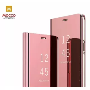 Чехол Clear View Cover Mocco для Samsung Galaxy A42 5G, розовый, флип с прозрачной фронтальной частью