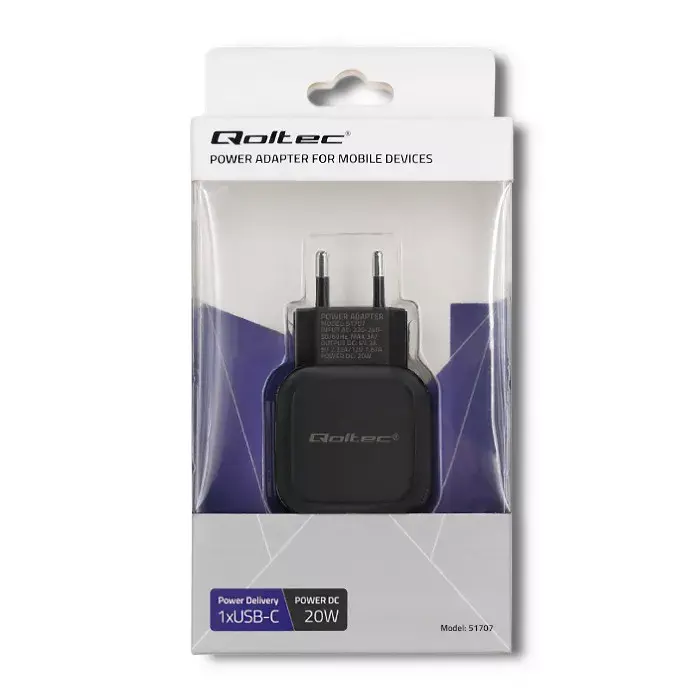 QOLTEC 51707 20 Вт сетевой адаптер для помещений Photo 2