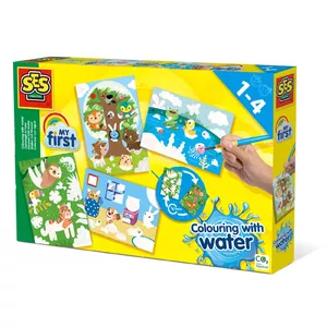 Набор для раскрашивания водой SES My First Colouring with water - Hidden animals, 4 страницы, с кисточкой