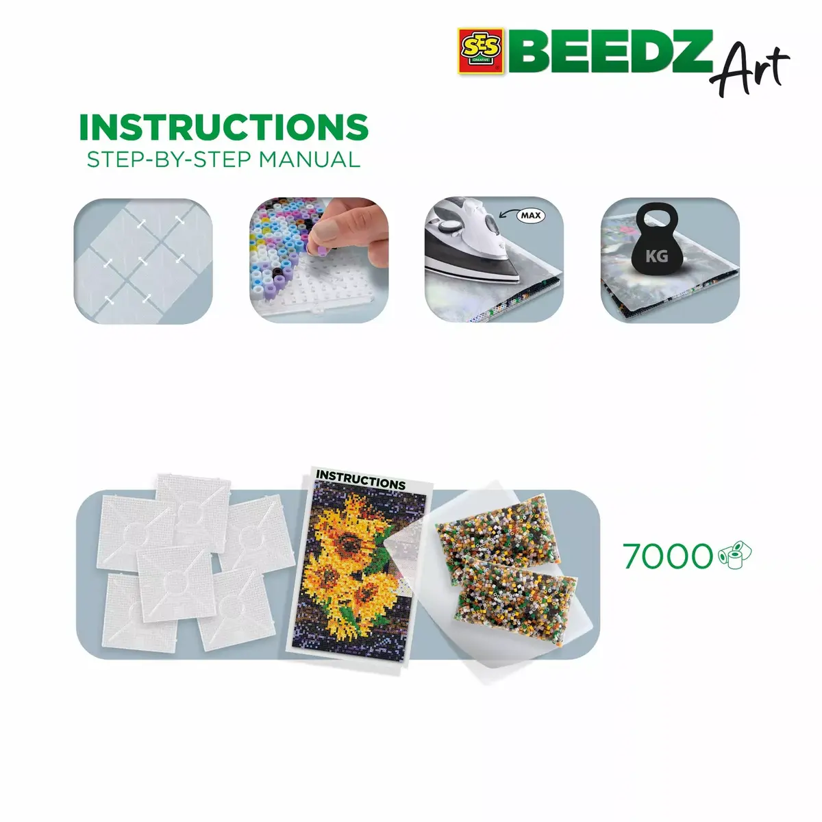 SES Beedz art Saulespuķes — kausāmo pērlīšu komplekts Photo 3