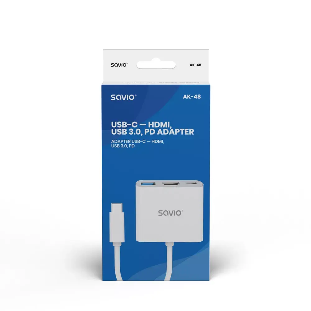 Хаб Savio AK-48 USB Typ C - HDMI USB 3.0 PD Photo 2