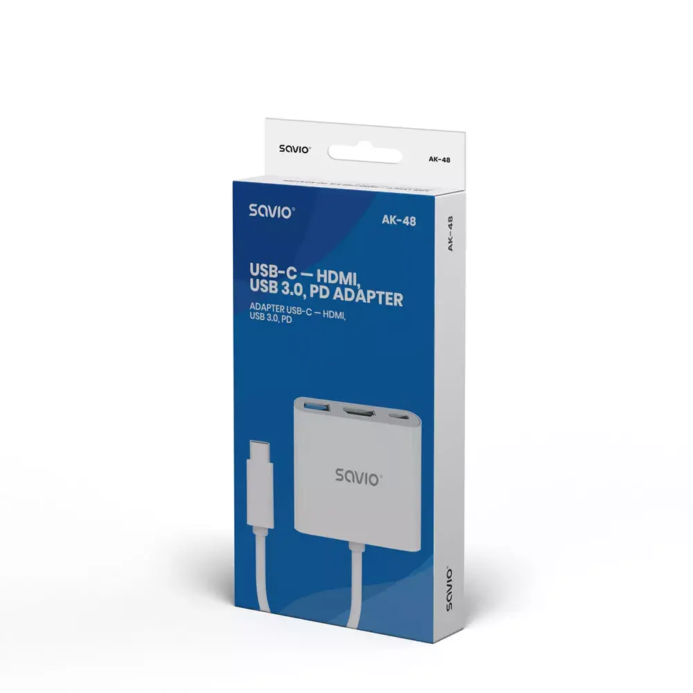 Хаб Savio AK-48 USB Typ C - HDMI USB 3.0 PD Photo 3