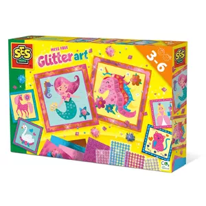 Bērnu radošais komplekts SES Creative Mess free glitter art