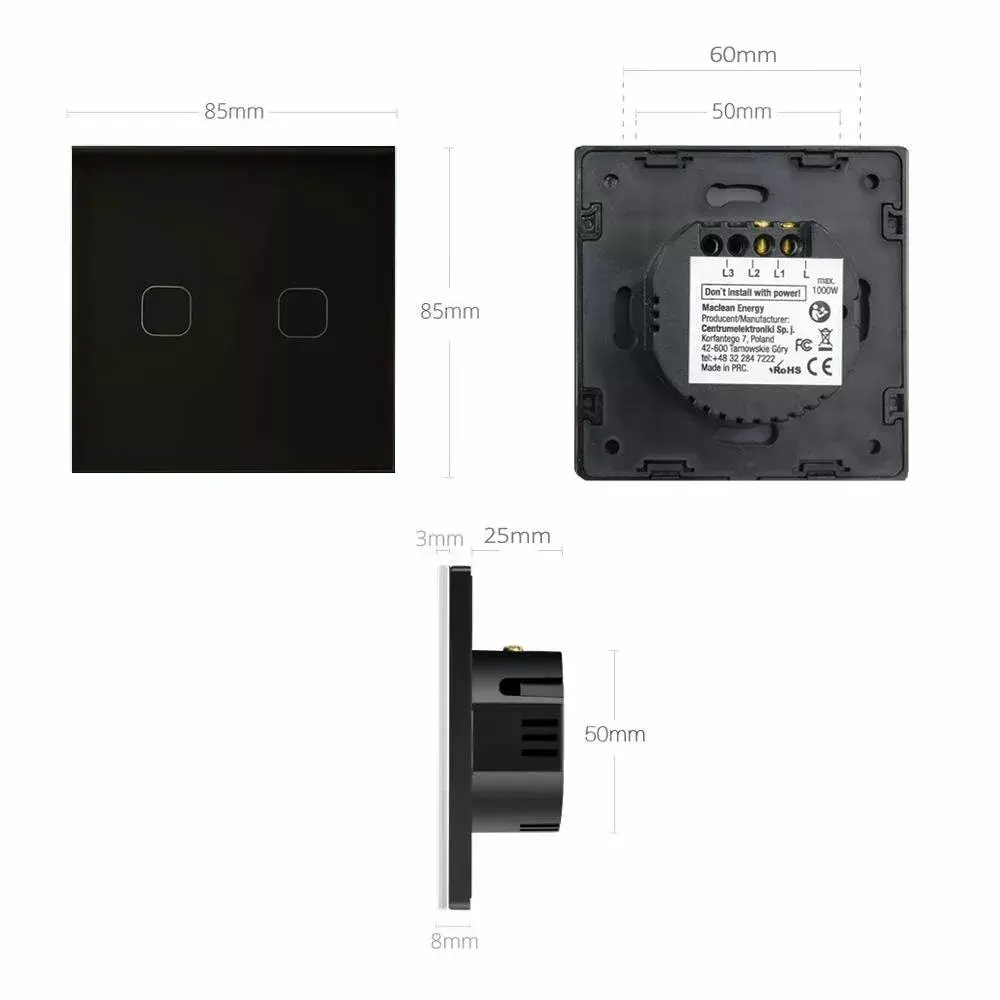 Wall light switch MACLEAN MCE701B Photo 7