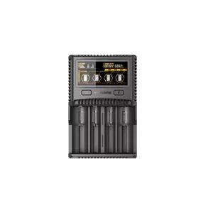 Battery charger Nitecore SC4 4‑slot AC/DC for Li‑Ion and LiFePO4, supports AA AAA AAAA C D, black