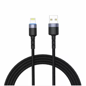 USB to Lightning data cable Tellur 1.2 m nylon braided black