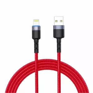 USB to Lightning data cable Tellur, 3A, 1.2 m, LED indicator, red