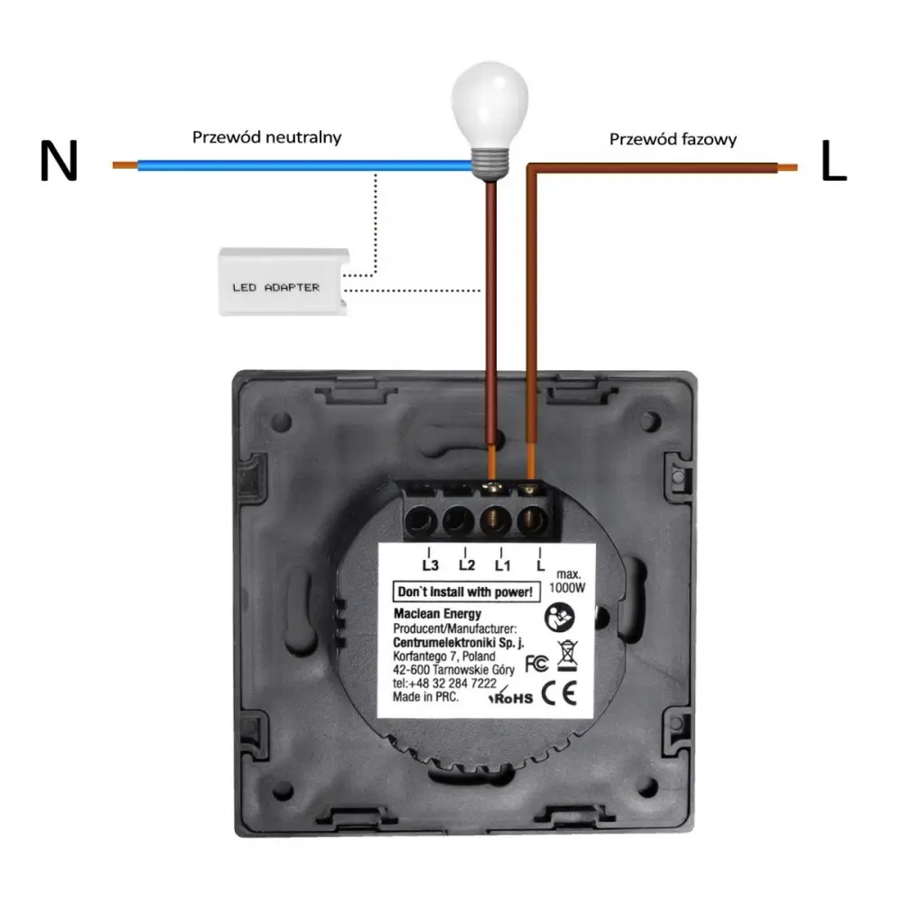 Wall light switch MACLEAN MCE702B Photo 11
