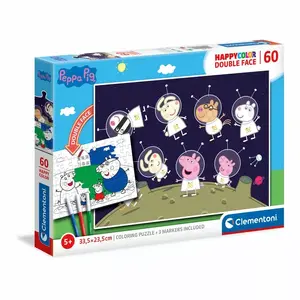 Puzle Clementoni Peppa Pig Happy Color divpusējs, 60 detaļas, 335x235 mm