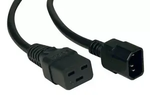Power cable Eaton IEC C14 to IEC C19, 10/16 A, 2 m, black, C14 coupler to C19 coupler