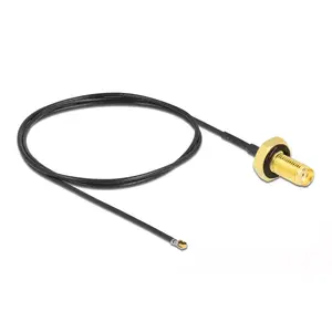 Коаксиальный кабель DeLOCK 12667 0.5м SMA MHF 4L LK черный