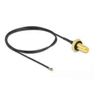 Coaxial Cable DeLOCK 12661 0.5 m RP-SMA MHF 4L LK Black