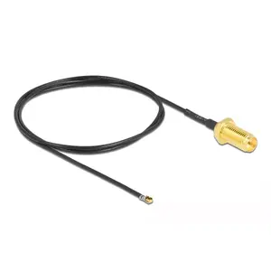 Coaxial Cable DeLOCK 12660 0.5m RP-SMA MHF 4L LK Black
