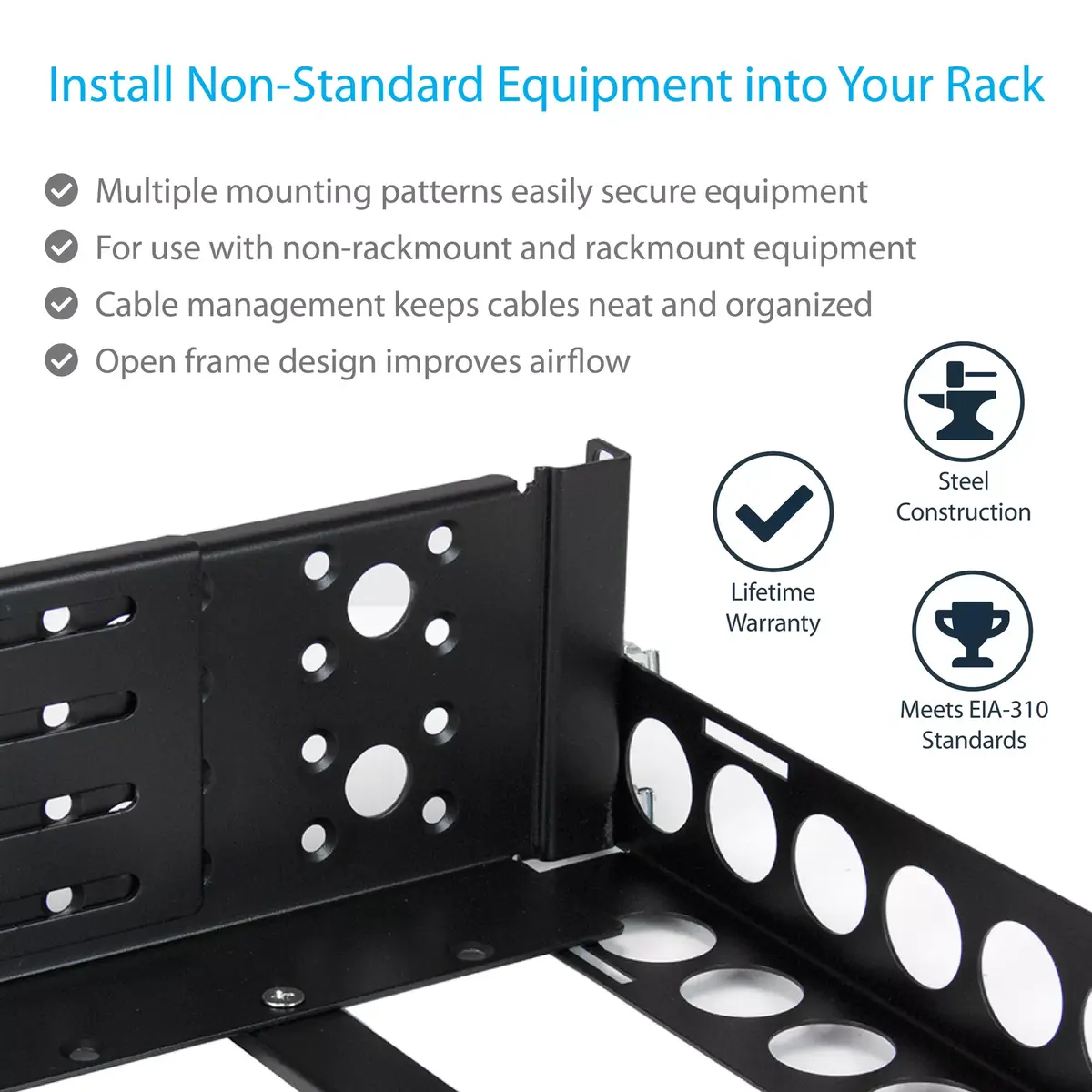 StarTech 3U Fixed 19-inch Universal Server Rack Rails Photo 4